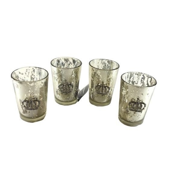 Hallmark silver Glass Candle Holder - Picture 1 of 5